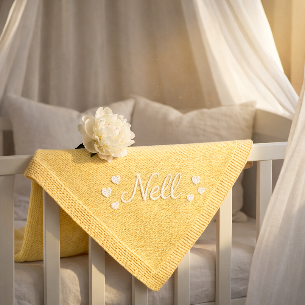 Couverture Bébé en Coton Personnalisée – Prénom & design