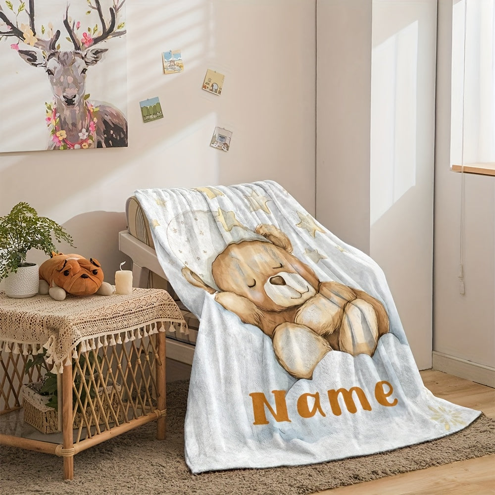 Couverture Bébé Personnalisable - Plaid doux petit ours