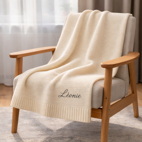 Couverture Bébé en Coton Personnalisée – Prénom & design
