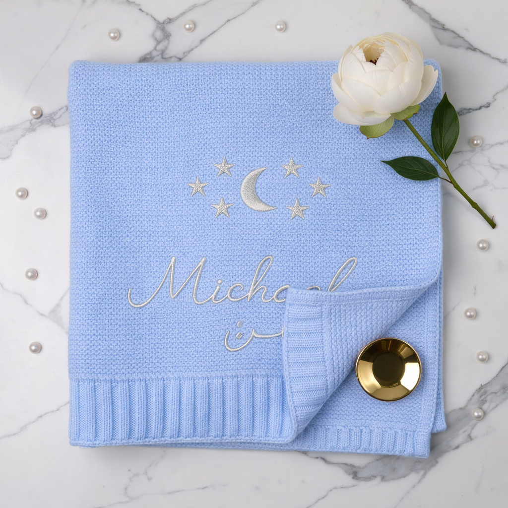 Couverture Bébé en Coton Personnalisée – Prénom & design