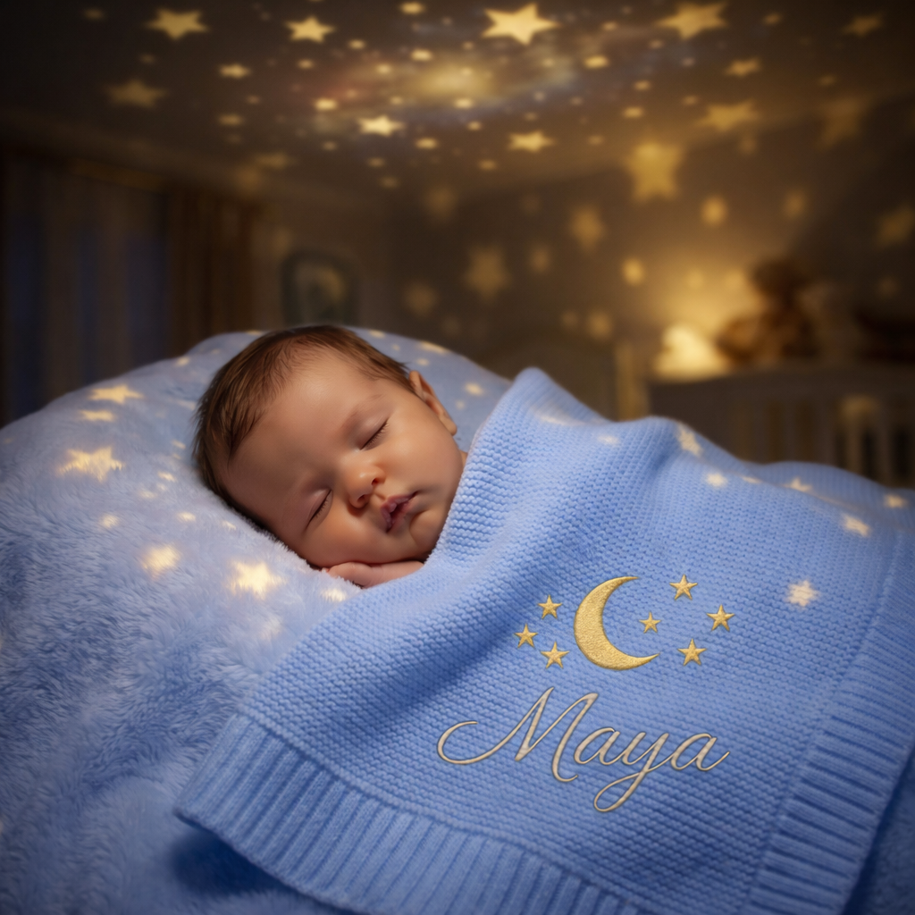 Couverture Bébé en Coton Personnalisée – Prénom & design
