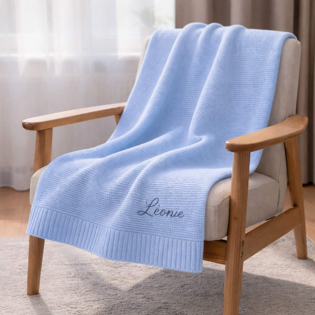 Couverture Bébé en Coton Personnalisée – Prénom & design