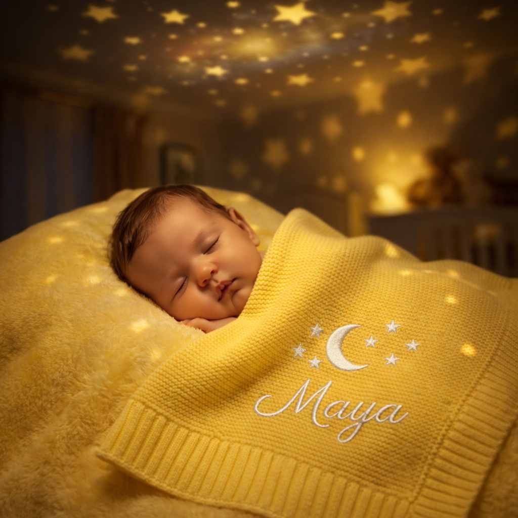 Couverture Bébé en Coton Personnalisée – Prénom & design