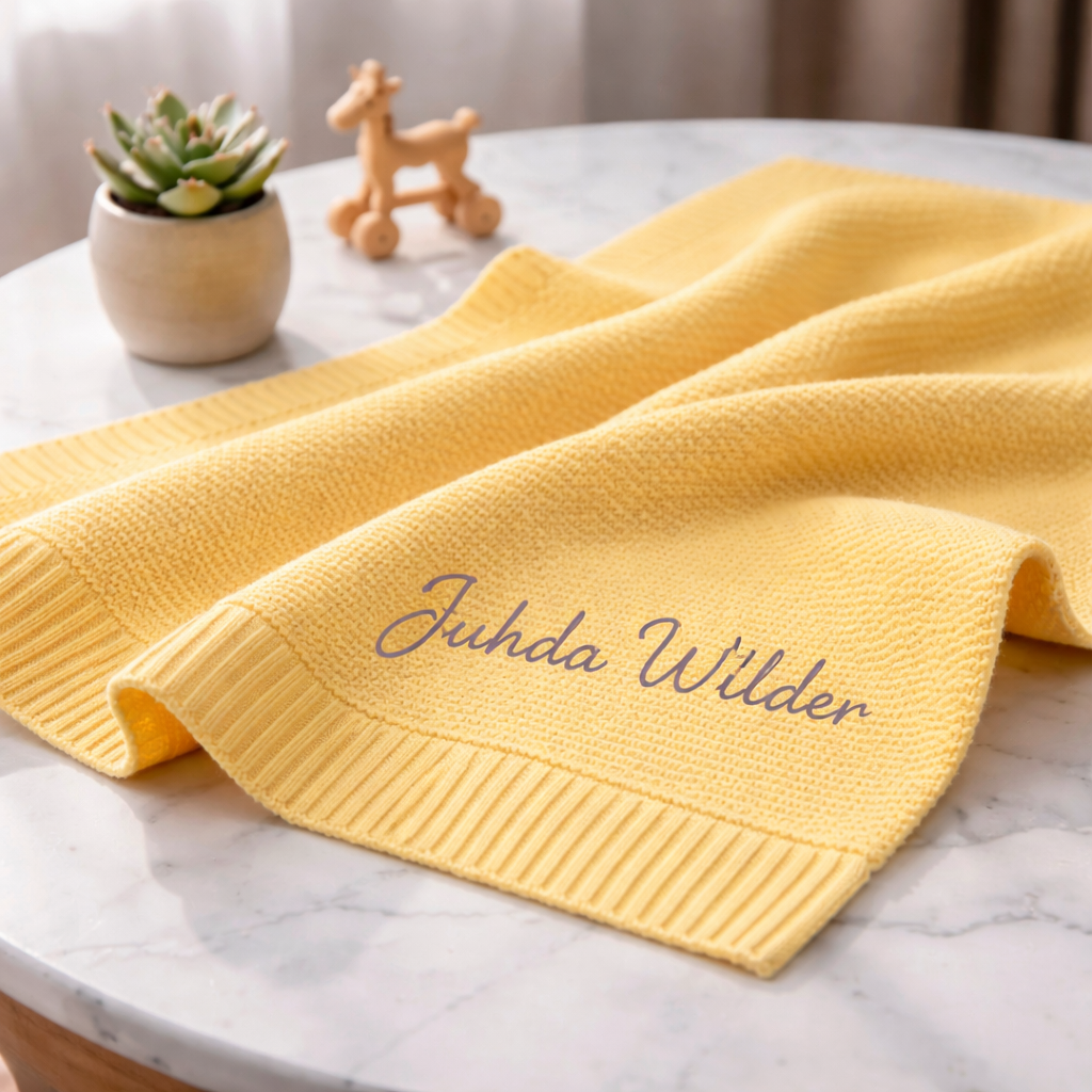 Couverture Bébé en Coton Personnalisée – Prénom & design