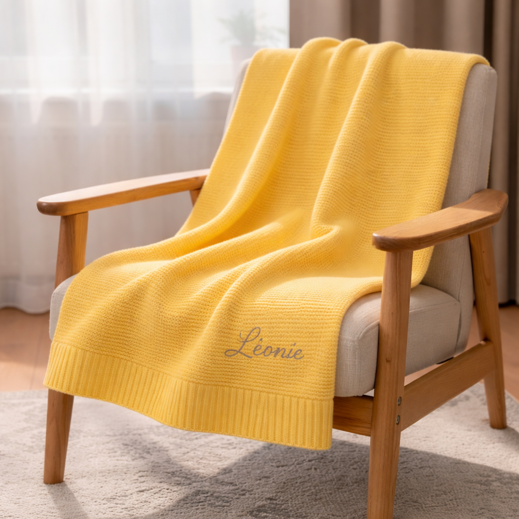 Couverture Bébé en Coton Personnalisée – Prénom & design