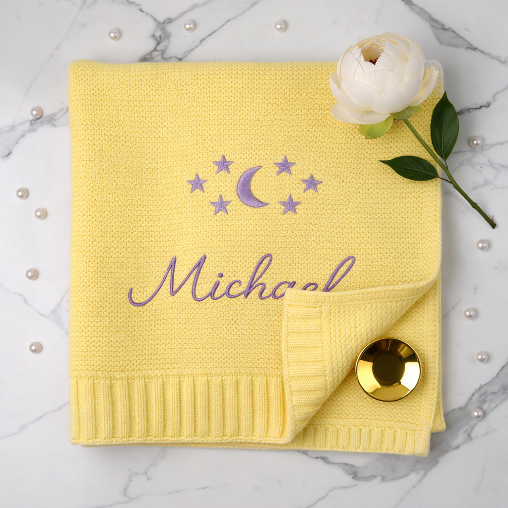 Couverture Bébé en Coton Personnalisée – Prénom & design