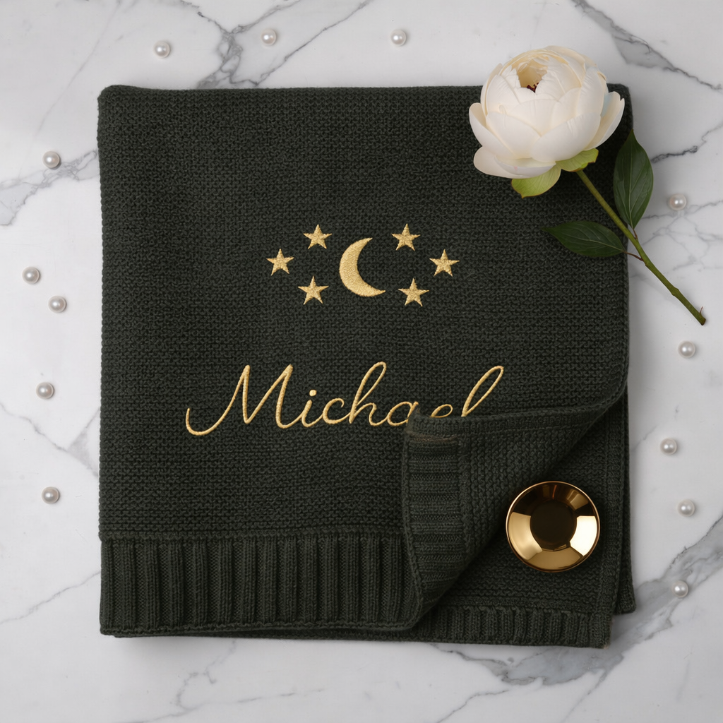 Couverture Bébé en Coton Personnalisée – Prénom & design