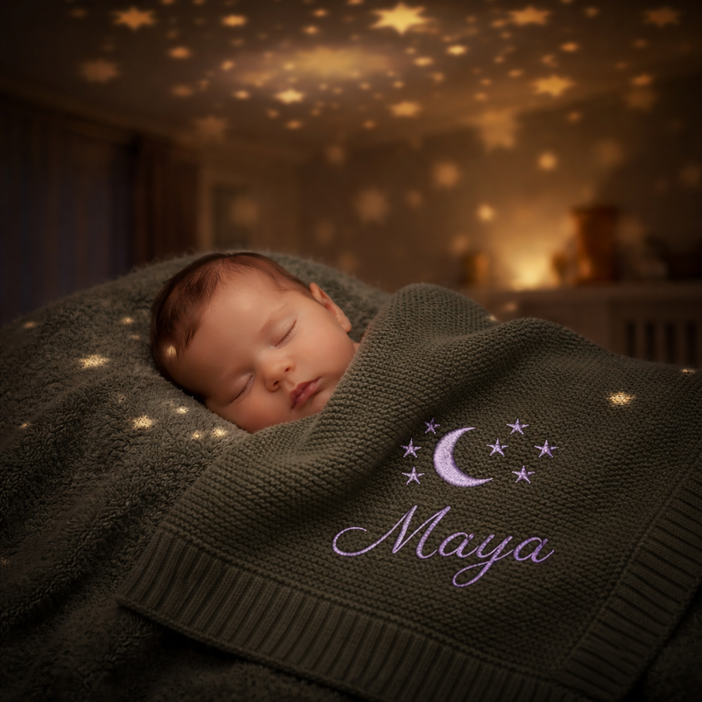 Couverture Bébé en Coton Personnalisée – Prénom & design