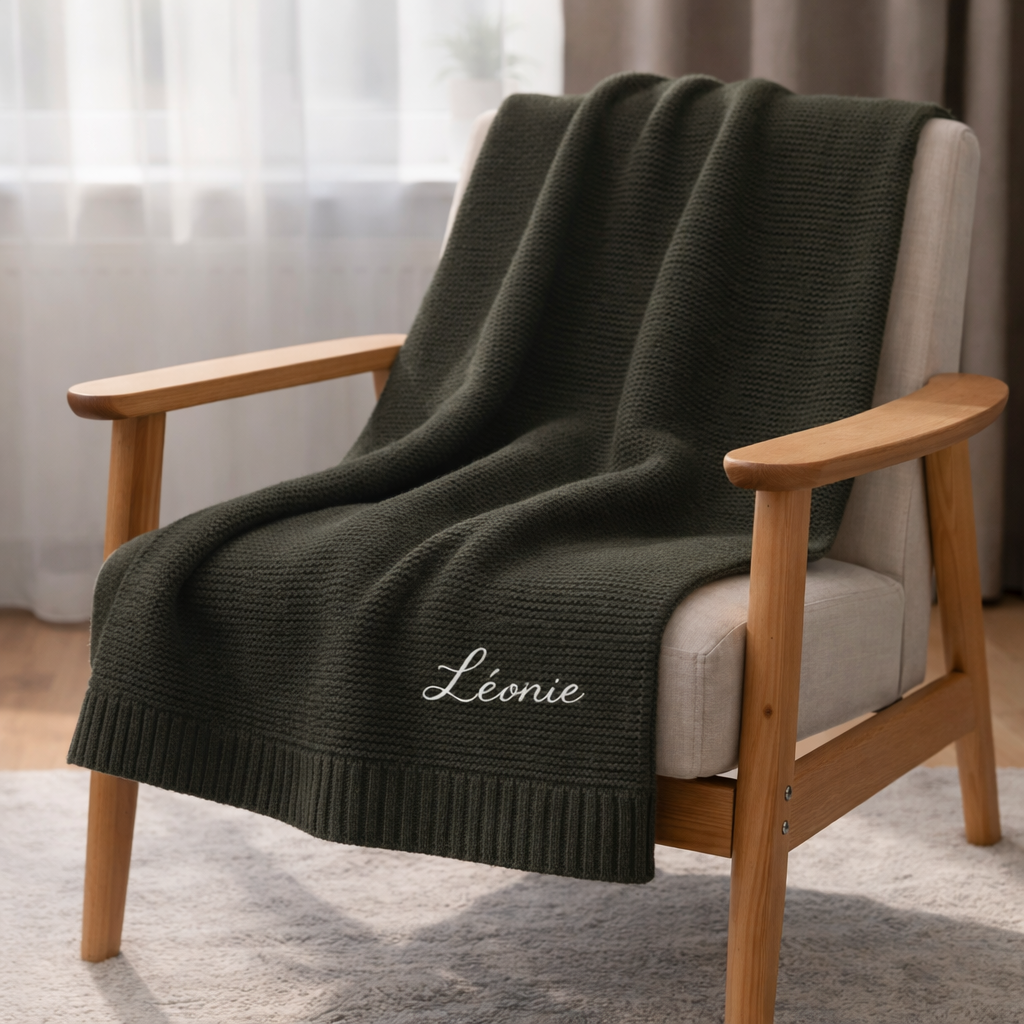 Couverture Bébé en Coton Personnalisée – Prénom & design