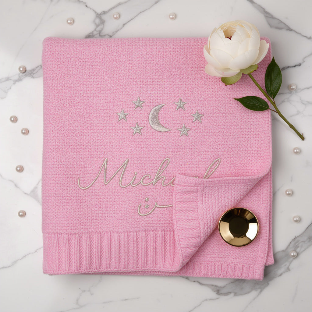 Couverture Bébé en Coton Personnalisée – Prénom & design