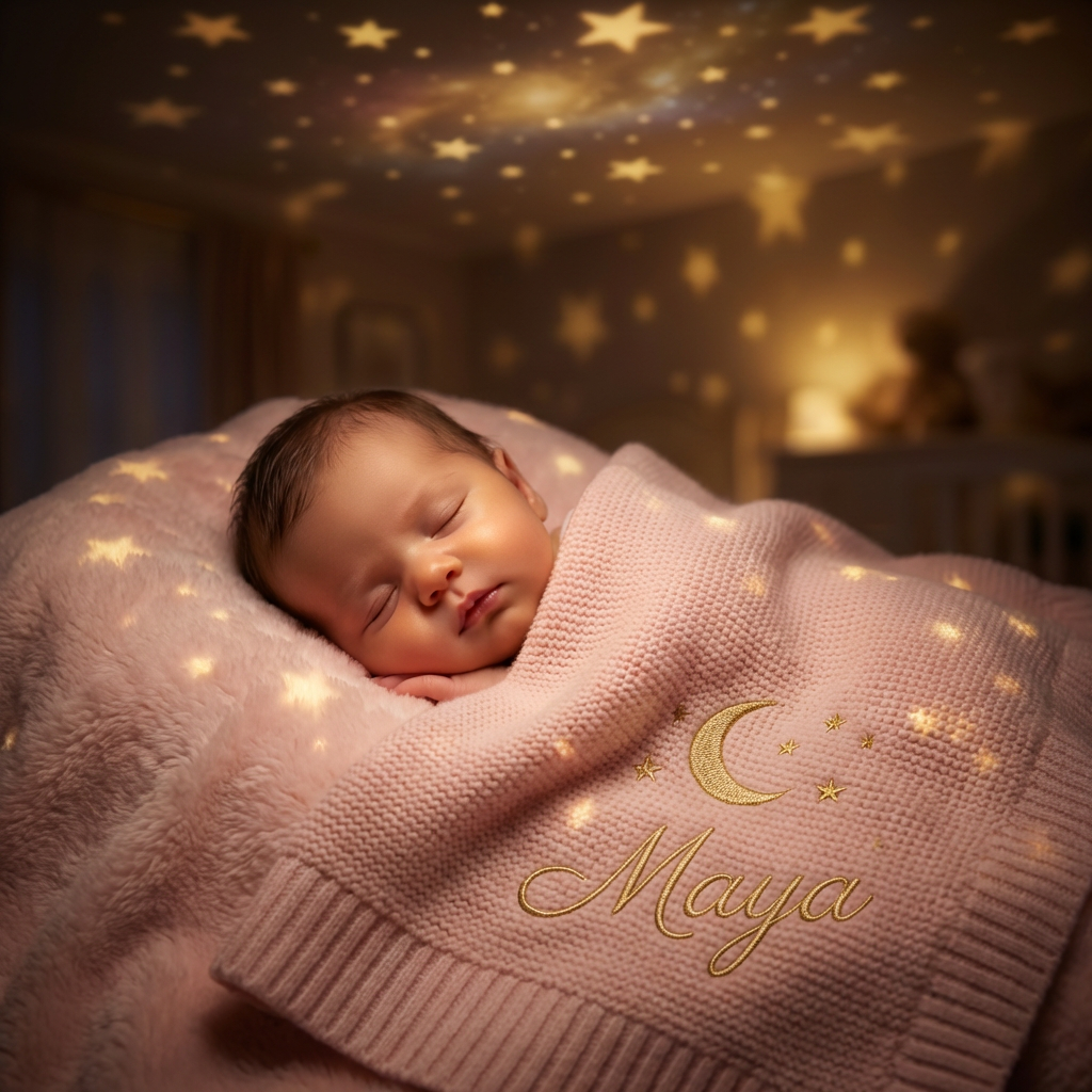 Couverture Bébé en Coton Personnalisée – Prénom & design